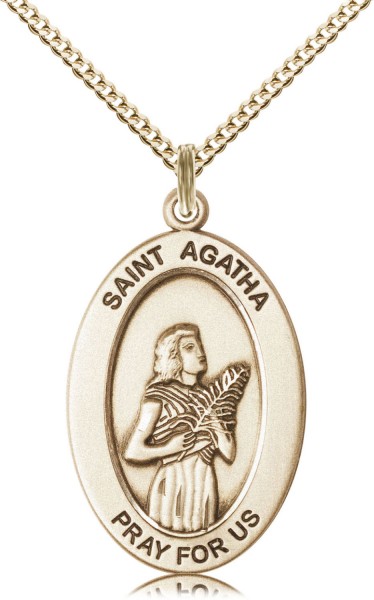 Women's St. Agatha of Nurses Necklace - Gold Filled