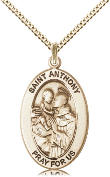 Women's St. Anthony of Lost Articles Necklace - Gold Filled