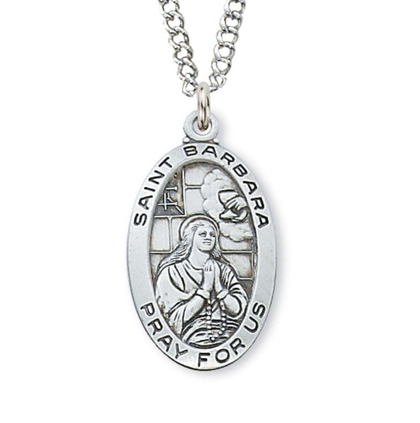 Women's St. Barbara Medal Sterling Silver - Silver