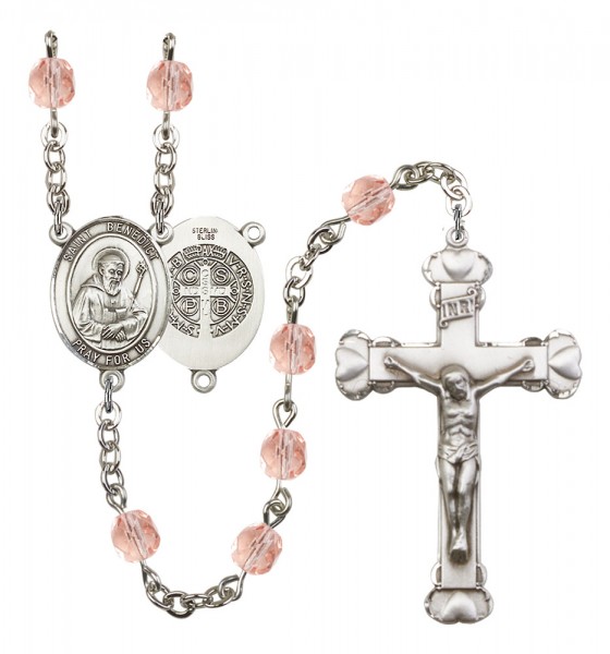Women's St. Benedict Birthstone Rosary - Pink