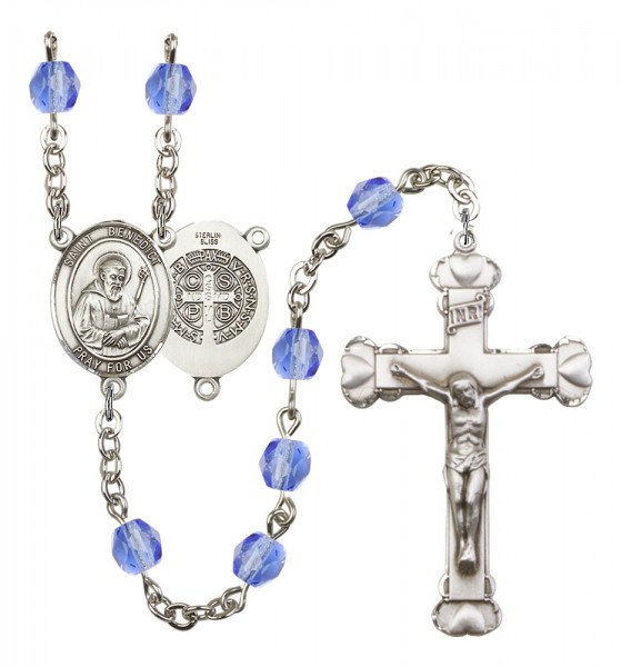 Women's St. Benedict Birthstone Rosary - Sapphire
