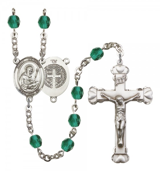 Women's St. Benedict Birthstone Rosary - Zircon