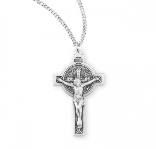 Women's St. Benedict Jubilee Crucifix Necklace - Sterling Silver