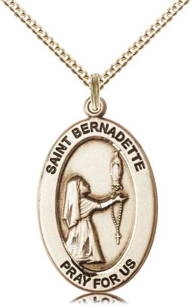 Women's St. Bernadette Against Illness Necklace - Gold Filled