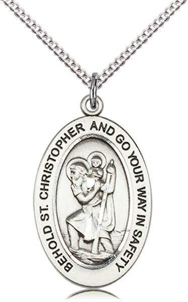 Women's St. Christopher of Travelers Necklace - Sterling Silver