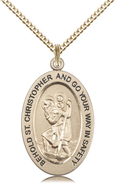 Women's St. Christopher of Travelers Necklace - Gold Filled