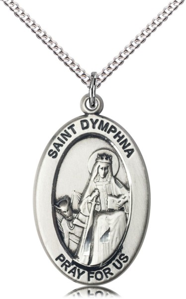 Women's St. Dymphna of Mental Illness Necklace - Sterling Silver