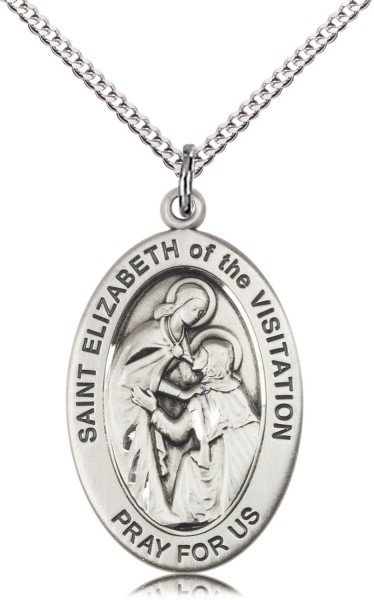 Women's St. Elizabeth of Expectant Mothers Necklace - Sterling Silver