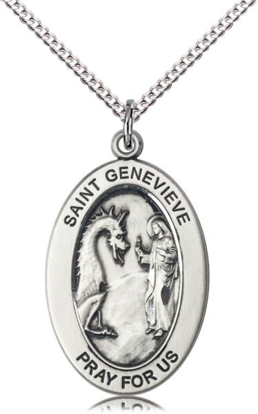 Women's St. Genevieve of the Army Corp Necklace - Sterling Silver