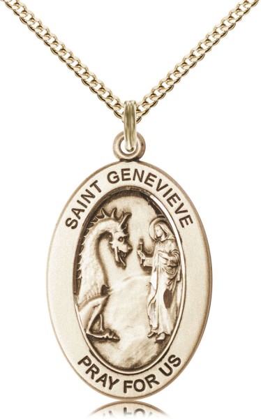 Women's St. Genevieve of the Army Corp Necklace - Gold Filled