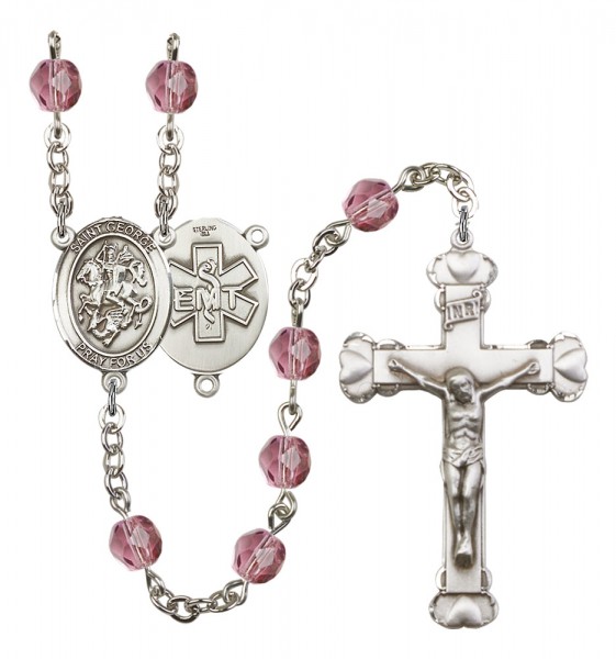 Women's St. George EMT Birthstone Rosary - Amethyst