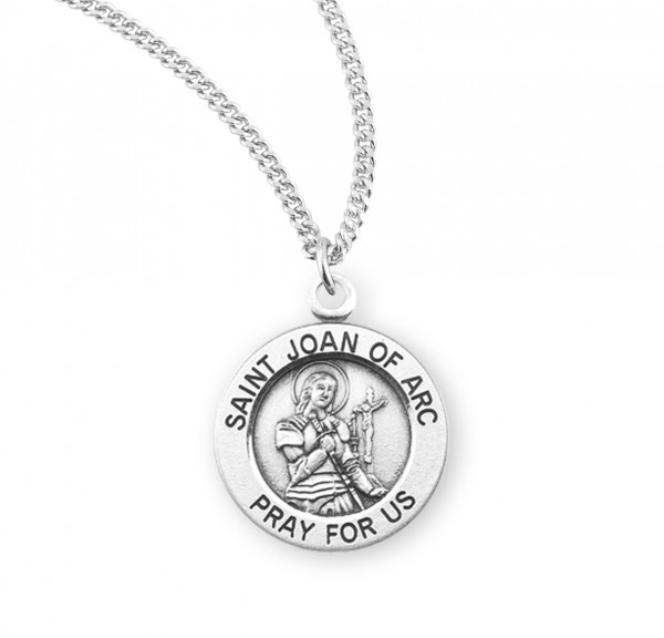 Women's St. Joan of Arc Round Medal - Sterling Silver