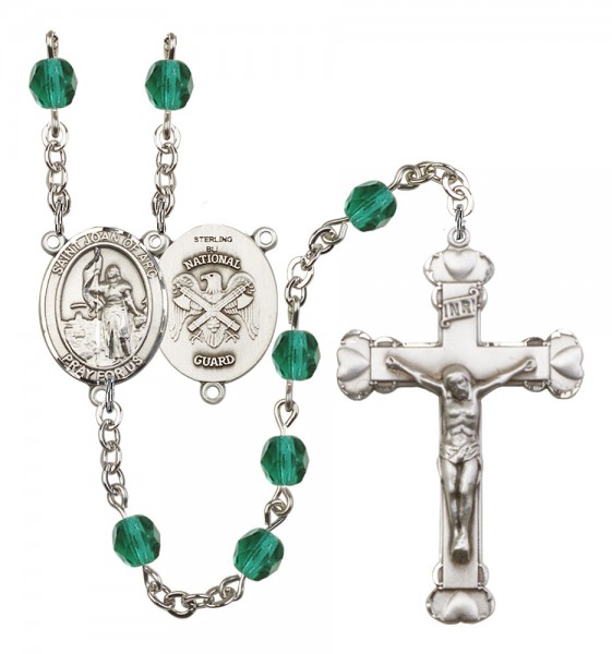 Women's St. Joan of Arc National Guard Birthstone Rosary - Zircon