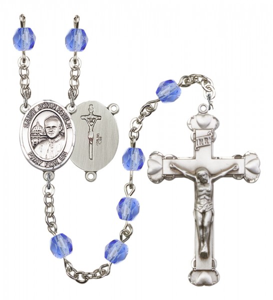 Women's St. John Paul II Birthstone Rosary - Sapphire