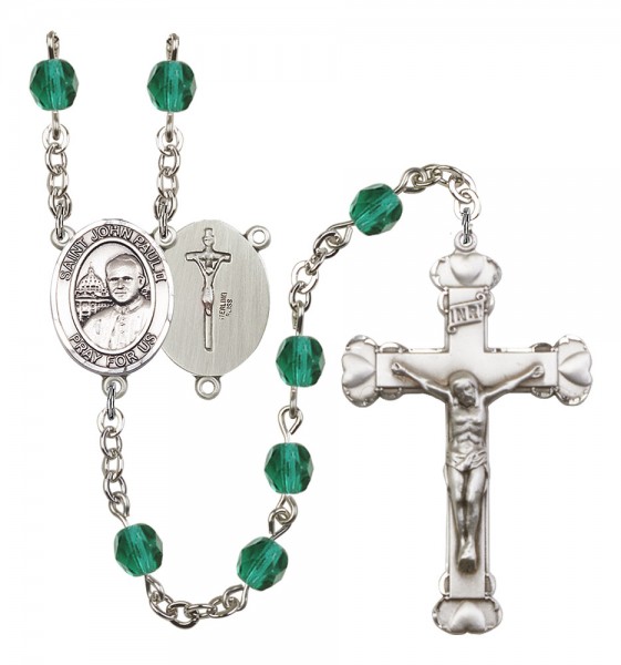Women's St. John Paul II Birthstone Rosary - Zircon