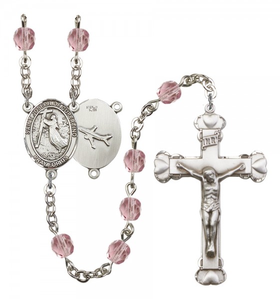 Women's St. Joseph of Cupertino Birthstone Rosary - Light Amethyst