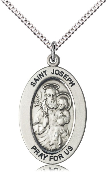 Women's St. Joseph of Fathers Necklace - Sterling Silver