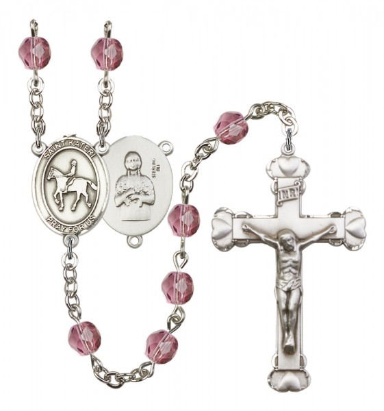 Women's St. Kateri Equestrian Birthstone Rosary - Amethyst