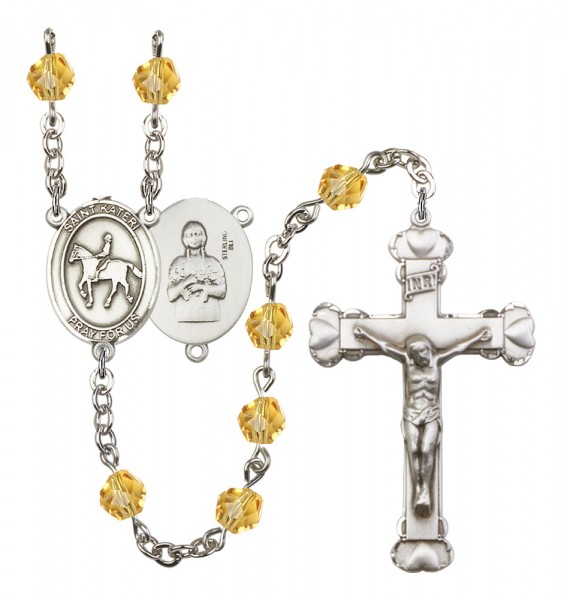 Women's St. Kateri Equestrian Birthstone Rosary - Topaz