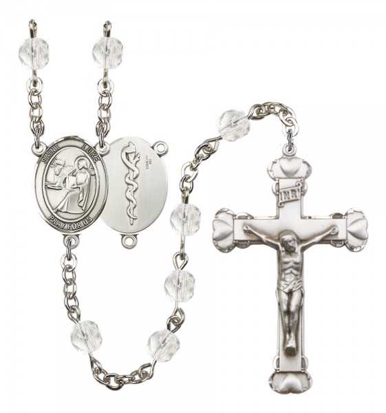 Women's St. Luke the Apostle Doctor Birthstone Rosary - Crystal