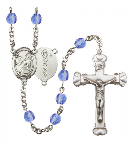 Women's St. Luke the Apostle Doctor Birthstone Rosary - Sapphire
