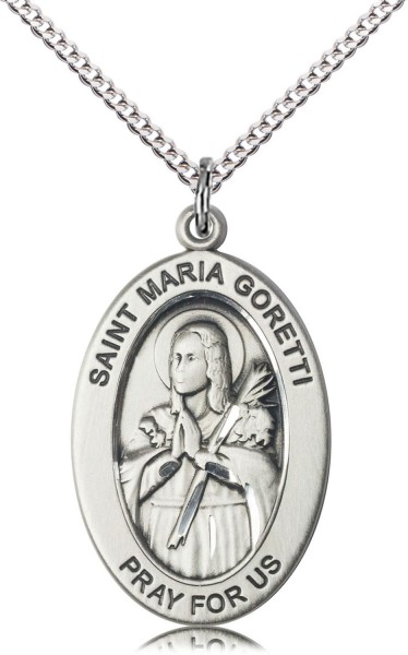 Women's St. Maria Goretti Oval Necklace - Sterling Silver