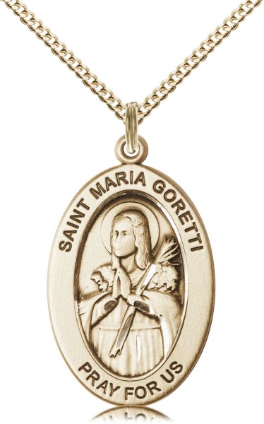 Women's St. Maria Goretti Oval Necklace - Gold Filled