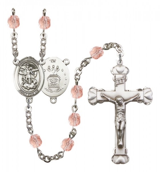 Women's St. Michael Air Force Birthstone Rosary - Pink
