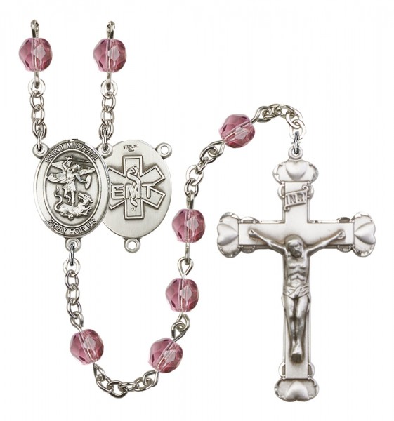 Women's St. Michael EMT Birthstone Rosary - Amethyst