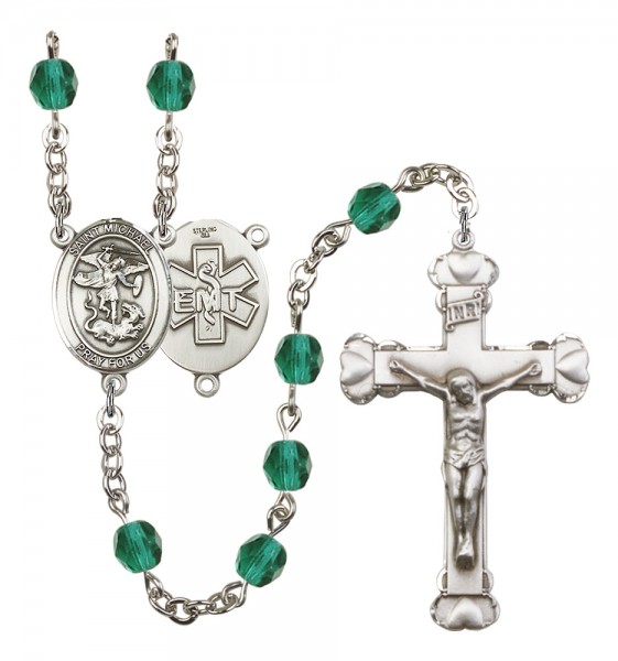Women's St. Michael EMT Birthstone Rosary - Zircon