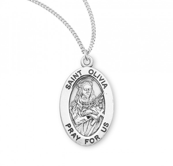 Women's St. Olivia Oval Medal - Sterling Silver