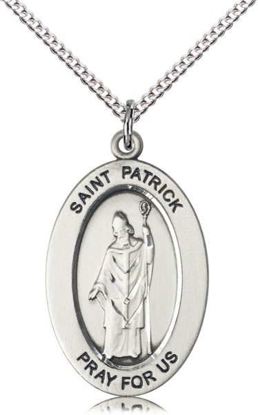 Women's St. Patrick of Ireland Necklace - Sterling Silver