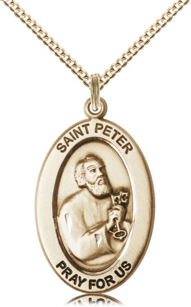 Women's St. Peter of Fisherman Necklace - Gold Filled