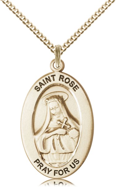 Women's St. Rose of Lima South America Necklace - Gold Filled