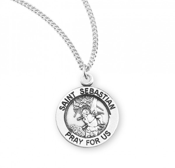 Women's St. Sebastian Round Medal - Sterling Silver