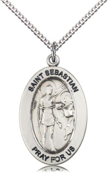 Women's St. Sebastian of Athletes Necklace - Sterling Silver