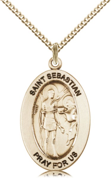 Women's St. Sebastian of Athletes Necklace - Gold Filled