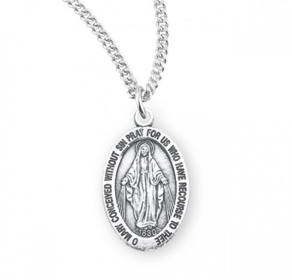 Women's Traditional Oval Miraculous Medal - Sterling Silver
