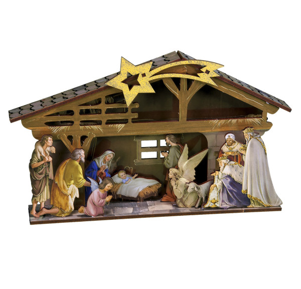 Wooden Nativity Diorama Kit - Full Color