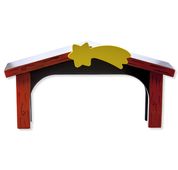Wooden Stable with Star - Brown