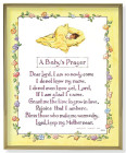 A Baby Prayer 8x10 Gold Trim Plaque