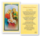A Single Parents Laminated Prayer Card