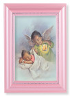African American Guardian Angel with Baby Girl 4x6 Print Pearlized Frame