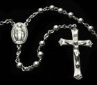 All Sterling Silver Rosary with Round 5mm Beads