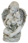 Angel Cherub with Puppy Garden Statue 12 inch