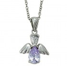 Angel Wing Birthstone Necklace