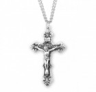 Antique Filigree Scroll Men's Crucifix Necklace