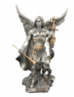 Archangel St Gabriel Statue, Silver Gold - 9 Inches