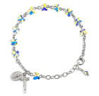 Aurora Borealis Finest Austrian Crystal Butterfly Beads Rosary Bracelet