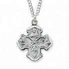 Baby Four Way Cross Pendant - Sterling Silver